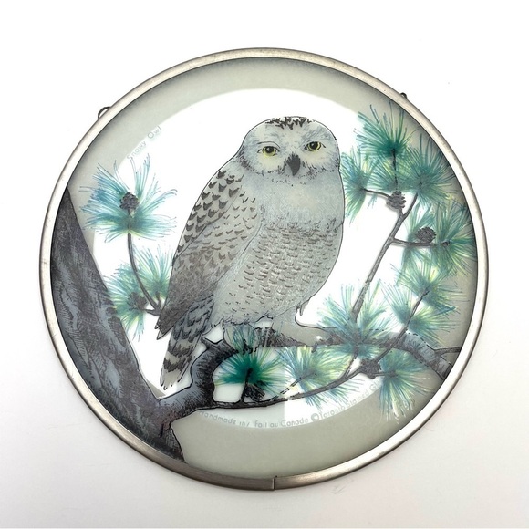 Snowy Winter Owl Pine Branch Sun Catcher - Picture 9 of 13